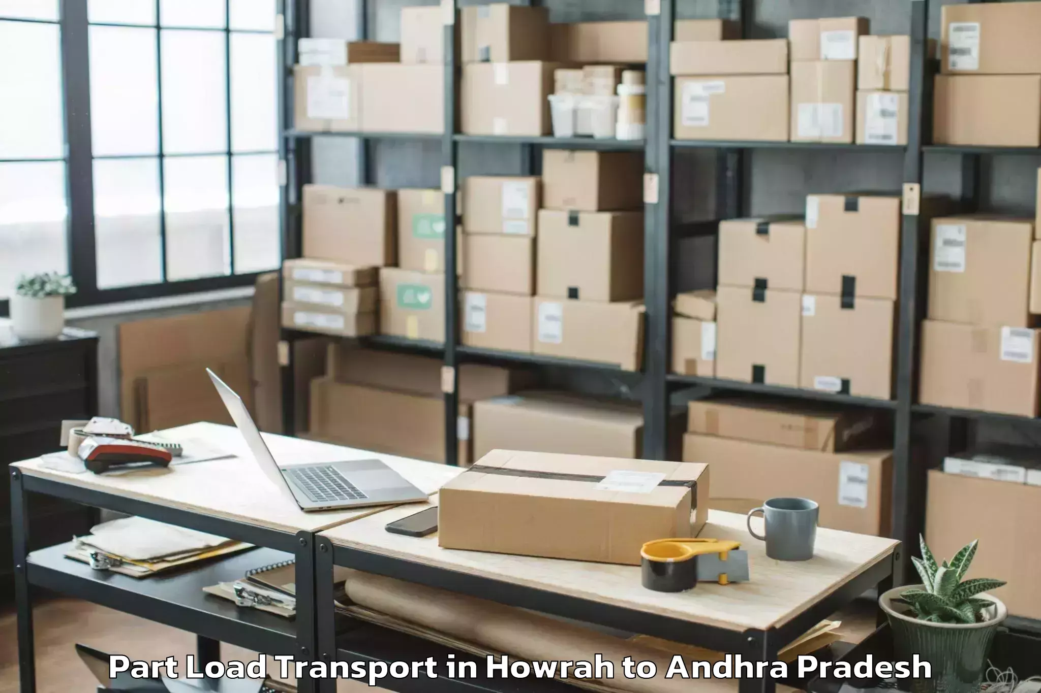 Book Your Howrah to Voletivaripalem Part Load Transport Today